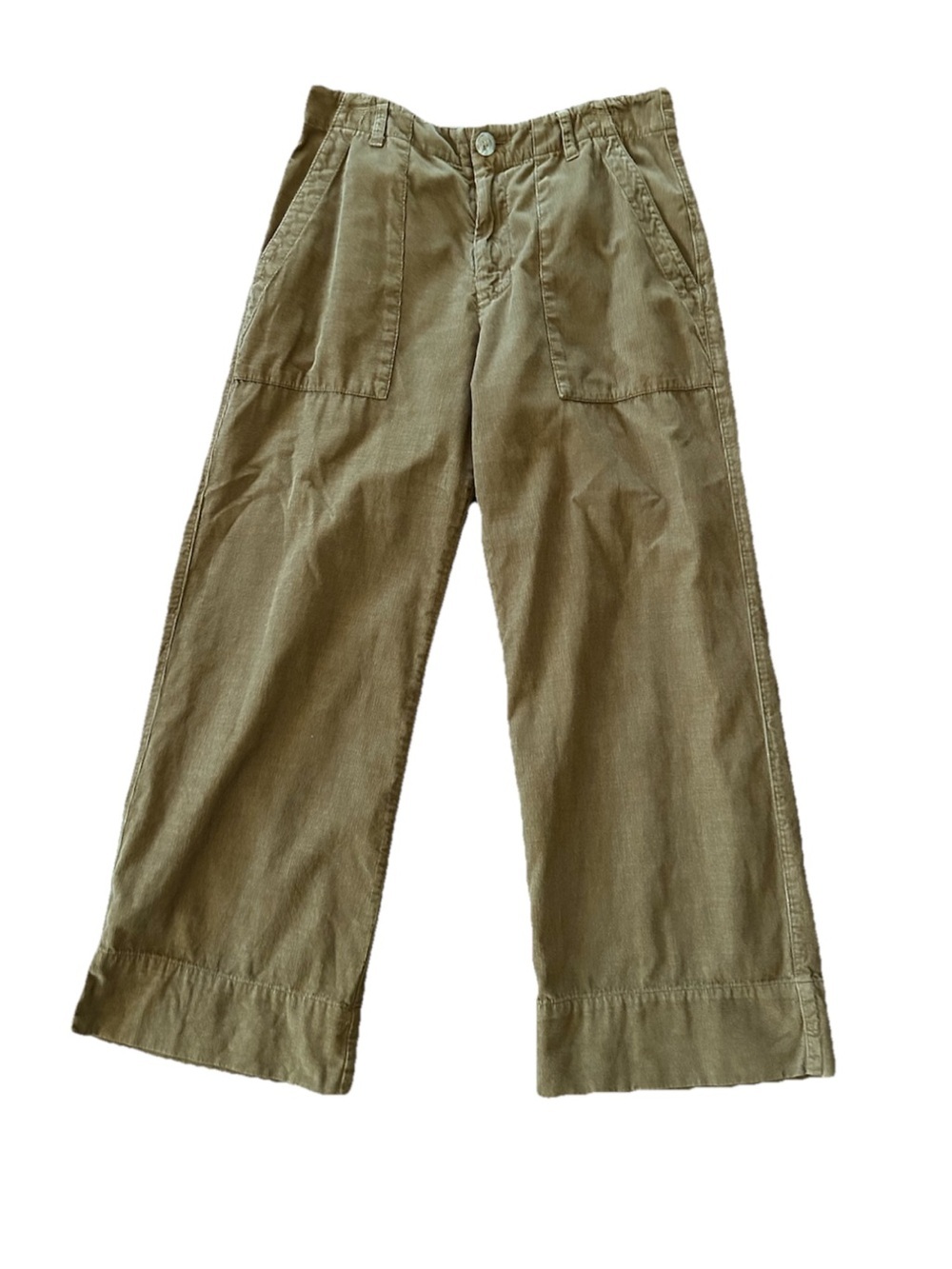 $207 Velvet By Graham & Spencer Vera Corduroy Cropped Wide Leg Pant Sz 4 brown